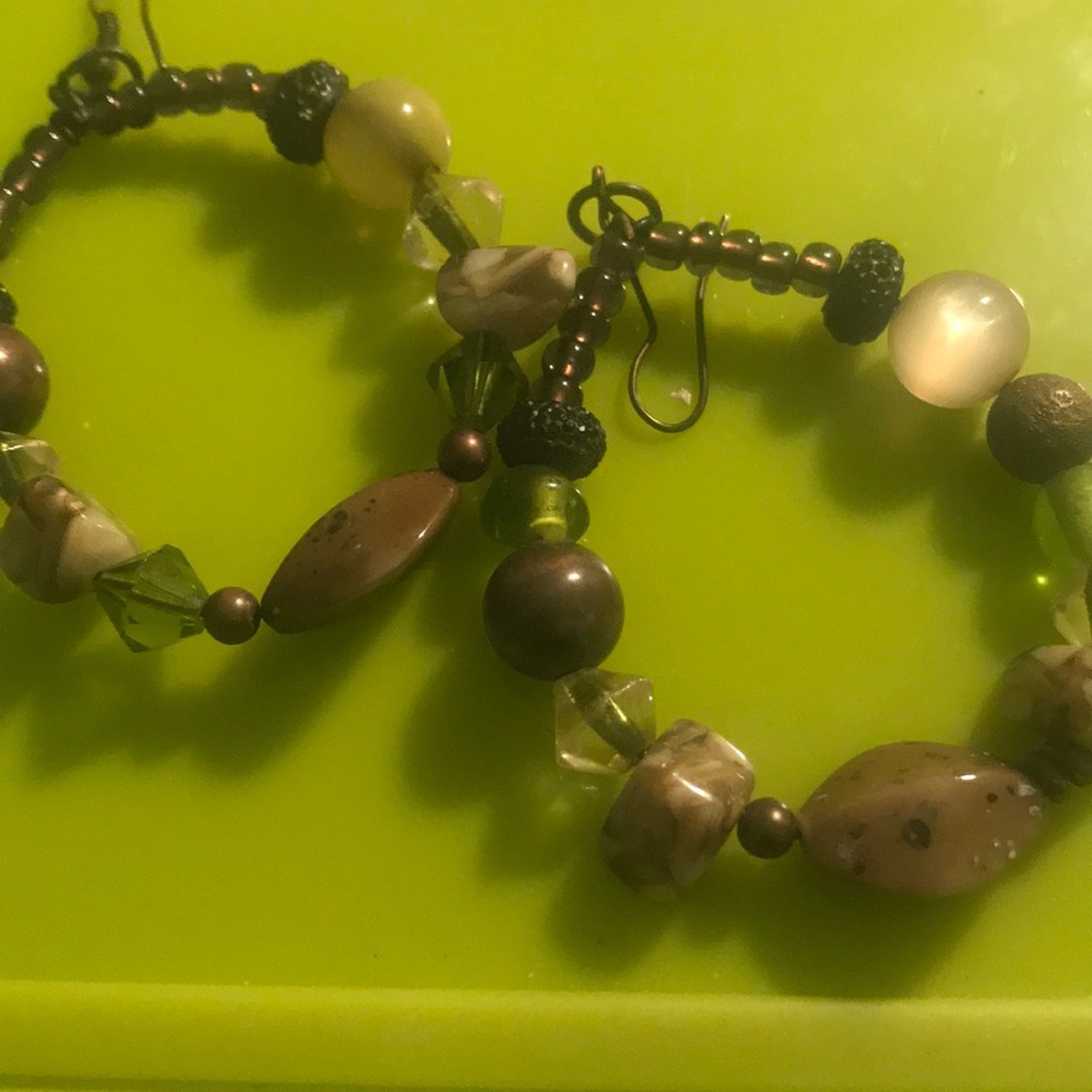 Green Shelled Earrings